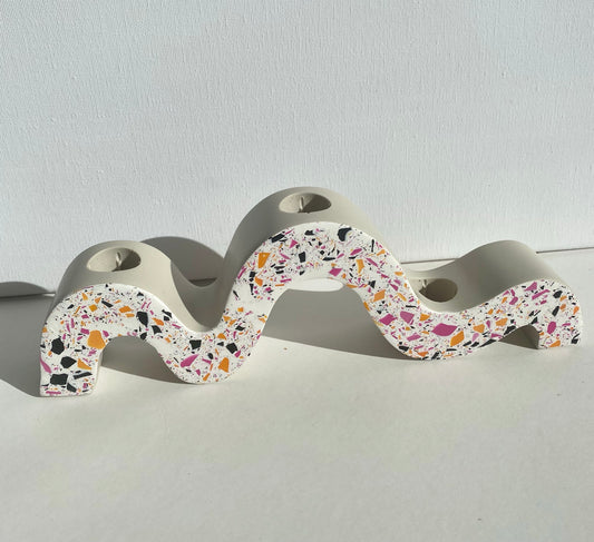 Aa. Terrazzo / Plain Candlestick Holder